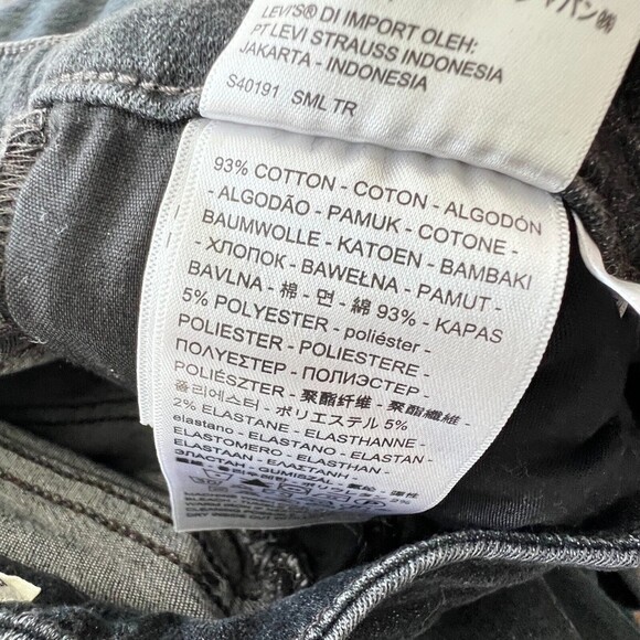 Levi's Premium 711 Skinny Black Stone Wash Denim Women's Jeans Sz. 25 - Picture 8 of 12